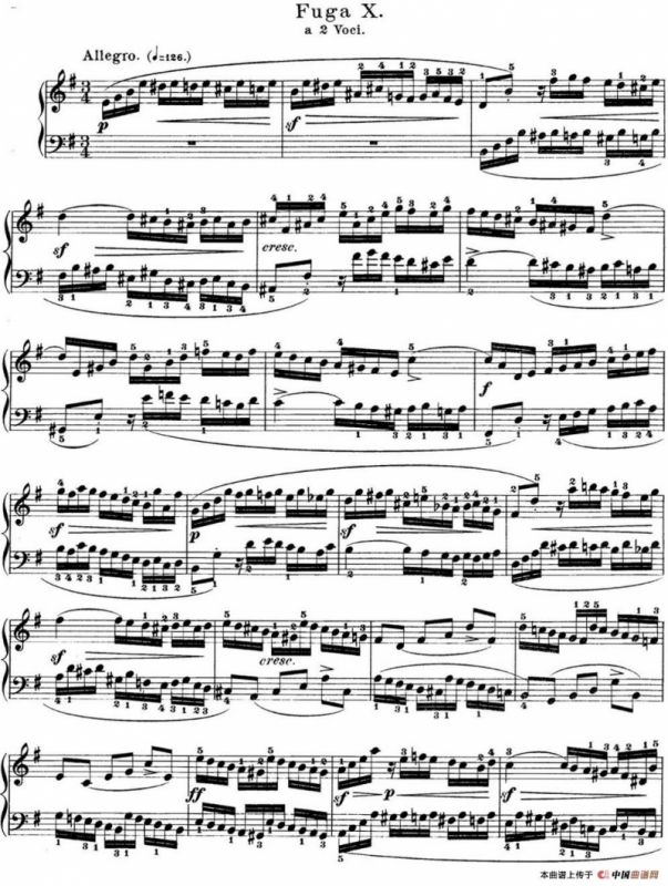 巴赫《平均律钢琴曲集·第一卷》之赋格曲（NO.10）