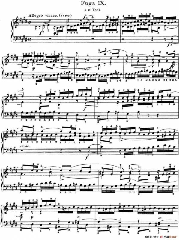 巴赫《平均律钢琴曲集·第一卷》之赋格曲（NO.9）