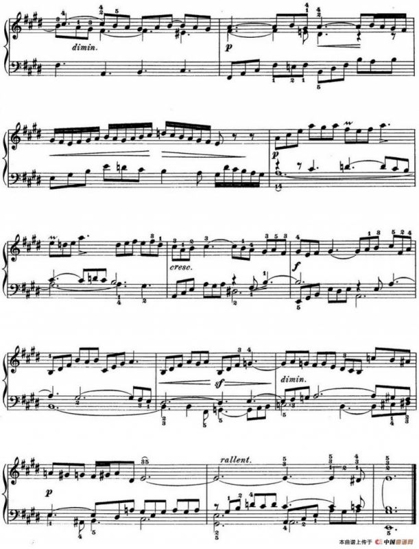 巴赫《平均律钢琴曲集·第一卷》之前奏曲（NO.9）