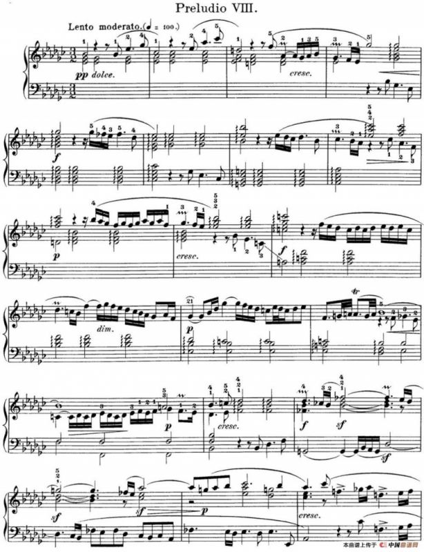 巴赫《平均律钢琴曲集·第一卷》之前奏曲（NO.8）