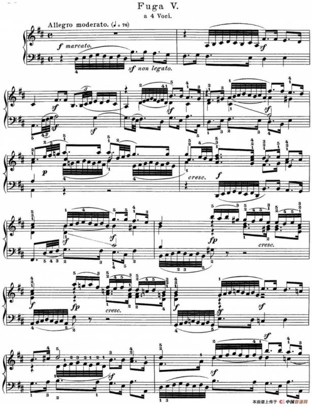 巴赫《平均律钢琴曲集·第一卷》之赋格曲（NO.5）