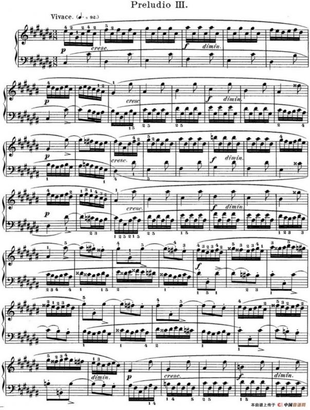 巴赫《平均律钢琴曲集·第一卷》之前奏曲（NO.3）