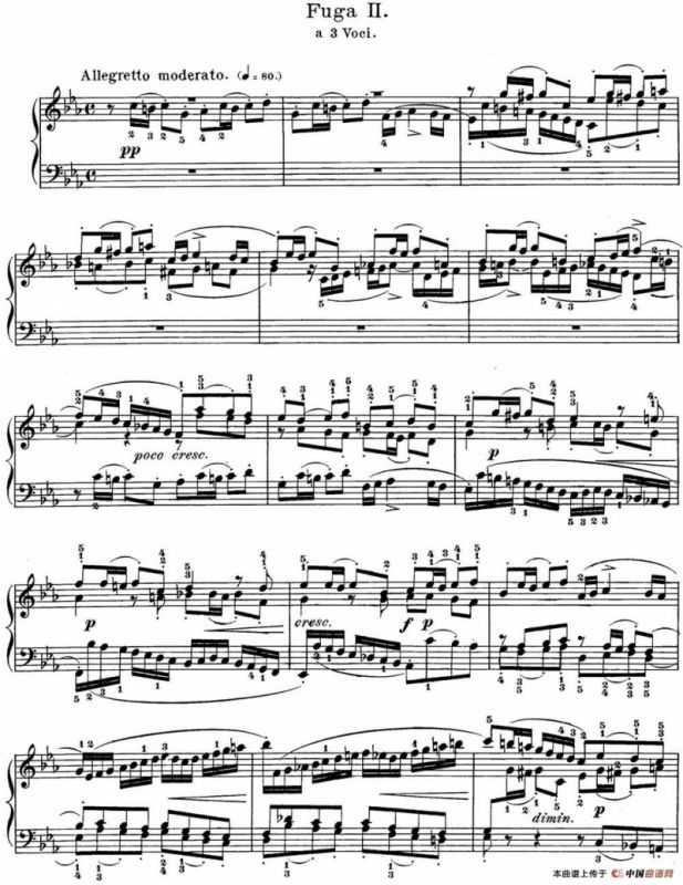 巴赫《平均律钢琴曲集·第一卷》之赋格曲（NO.2）