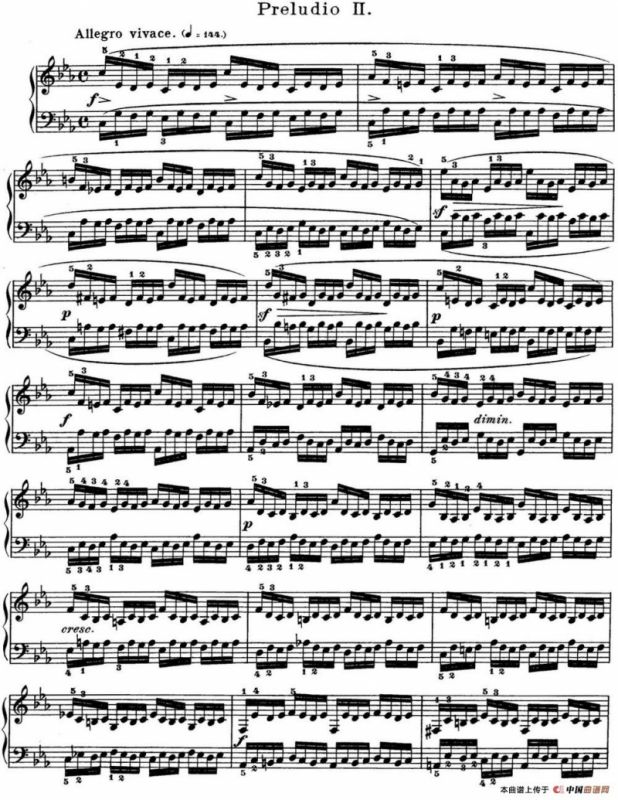 巴赫《平均律钢琴曲集·第一卷》之前奏曲（NO.2）