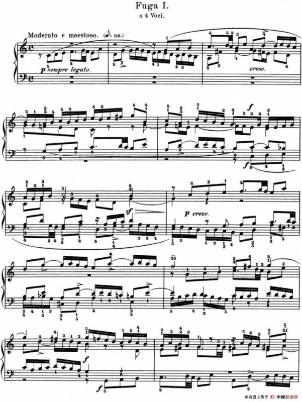 巴赫《平均律钢琴曲集·第一卷》之赋格曲（NO.1）
