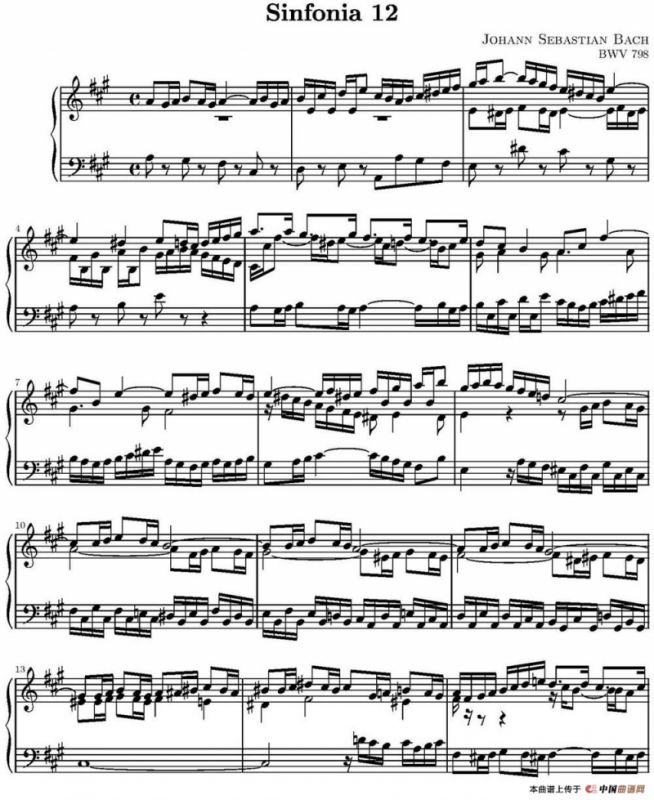 15首巴赫三部创意曲集（NO.12）