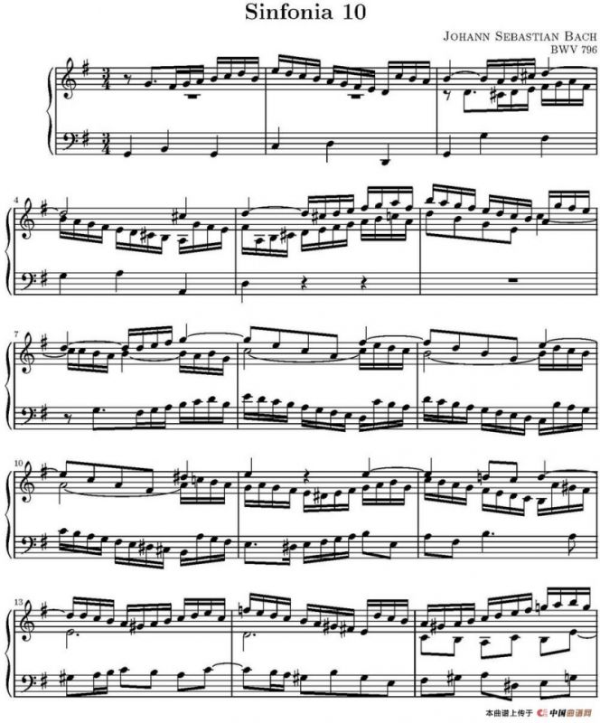 15首巴赫三部创意曲集（NO.10）