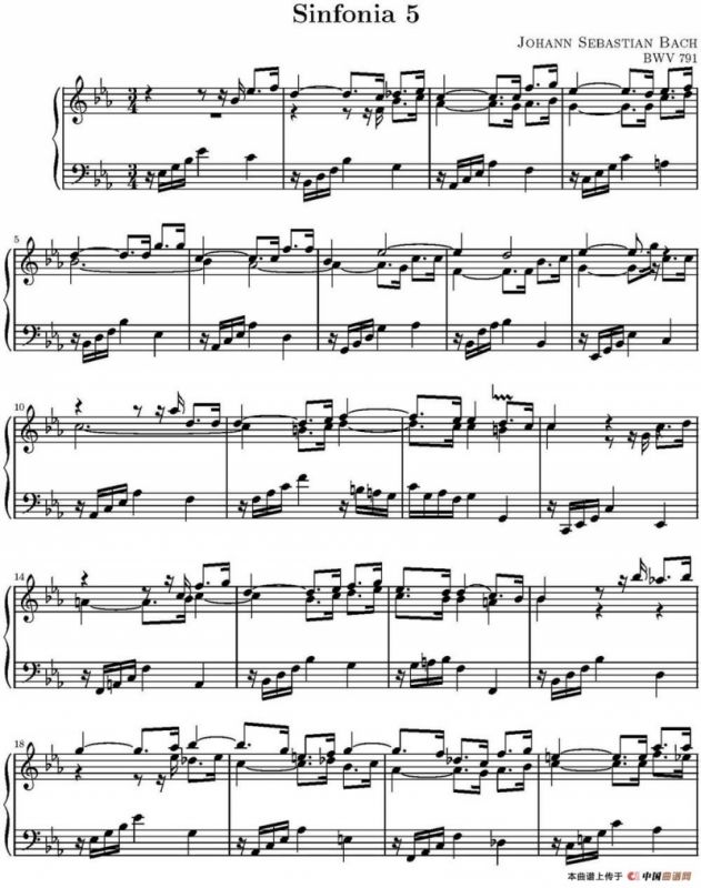 15首巴赫三部创意曲集（NO.5）