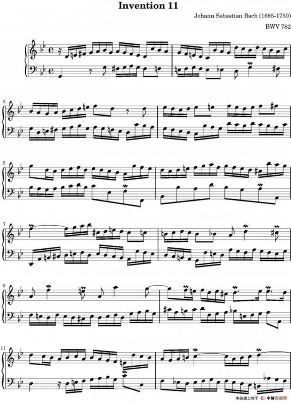 15首巴赫二部创意曲集（NO.11）