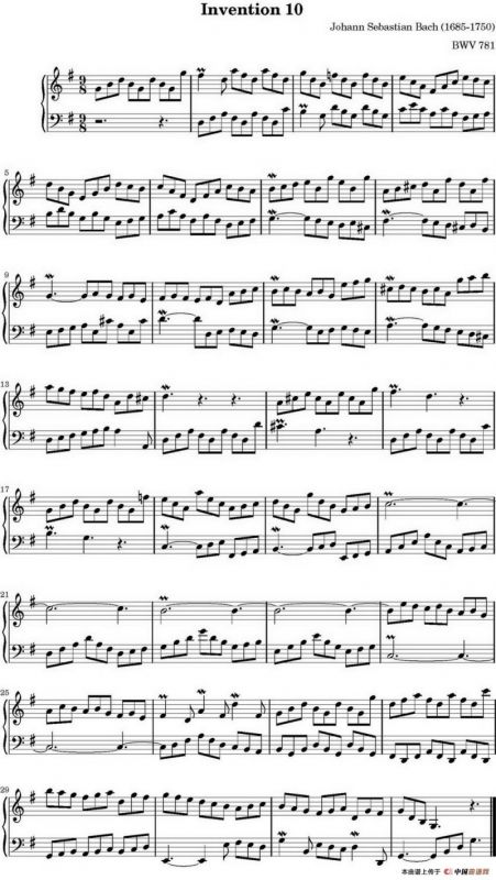 15首巴赫二部创意曲集（NO.10）