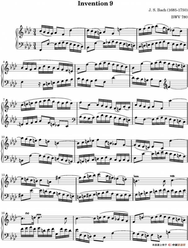 15首巴赫二部创意曲集（NO.9）
