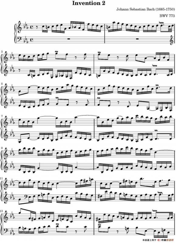 15首巴赫二部创意曲集（NO.2）