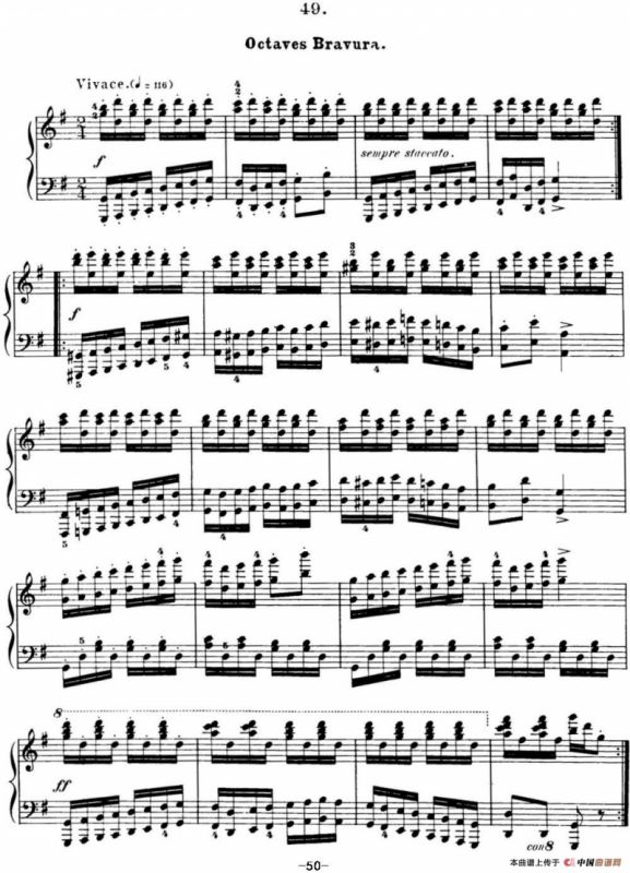 50首车尔尼Op.740钢琴手指灵巧技术练习曲（NO.49）