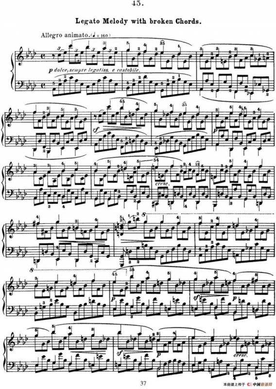 50首车尔尼Op.740钢琴手指灵巧技术练习曲（NO.45）