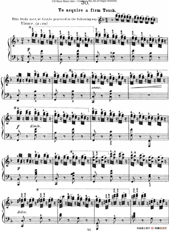 50首车尔尼Op.740钢琴手指灵巧技术练习曲（NO.30）