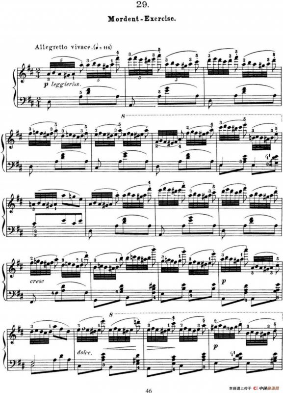 50首车尔尼Op.740钢琴手指灵巧技术练习曲（NO.29）