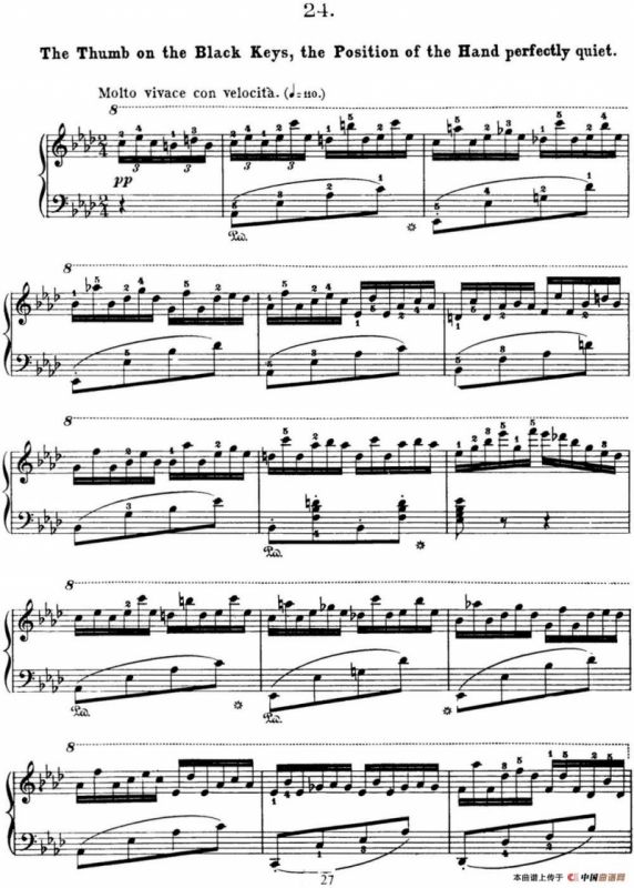 50首车尔尼Op.740钢琴手指灵巧技术练习曲（NO.24）