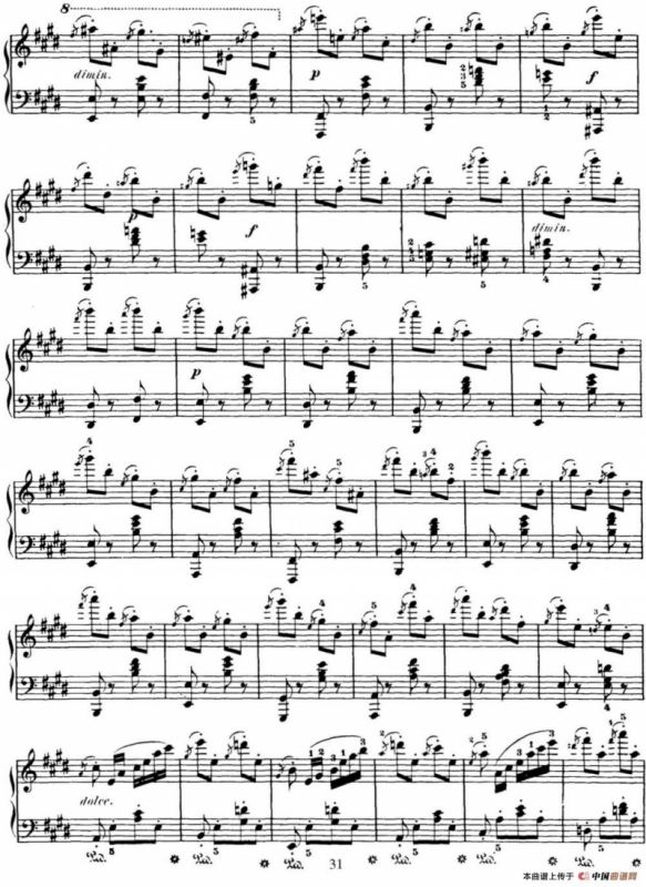 50首车尔尼Op.740钢琴手指灵巧技术练习曲（NO.9）