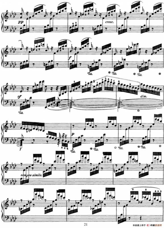 50首车尔尼Op.740钢琴手指灵巧技术练习曲（NO.6）