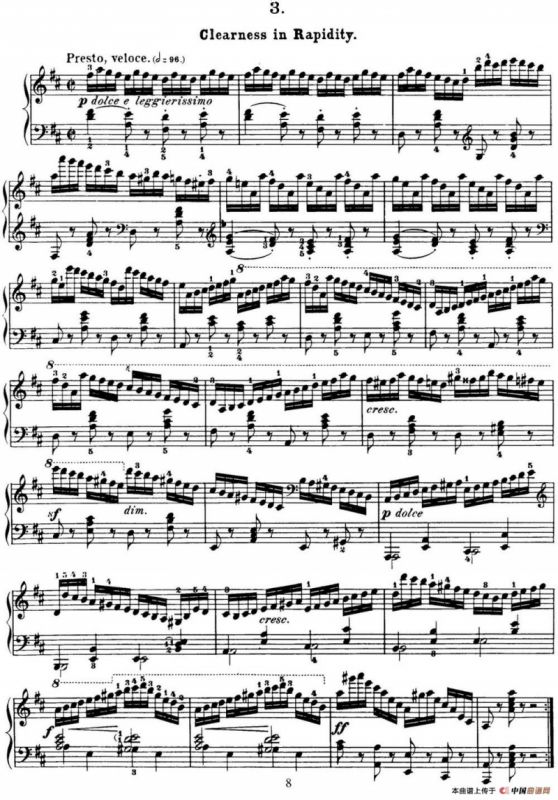 50首车尔尼Op.740钢琴手指灵巧技术练习曲（NO.3）