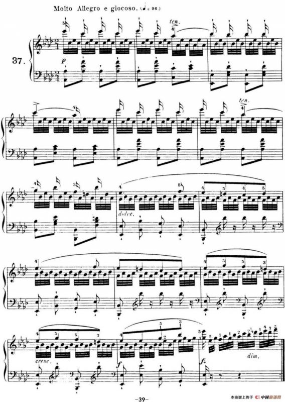 40首车尔尼Op.299钢琴快速练习曲（NO.37）