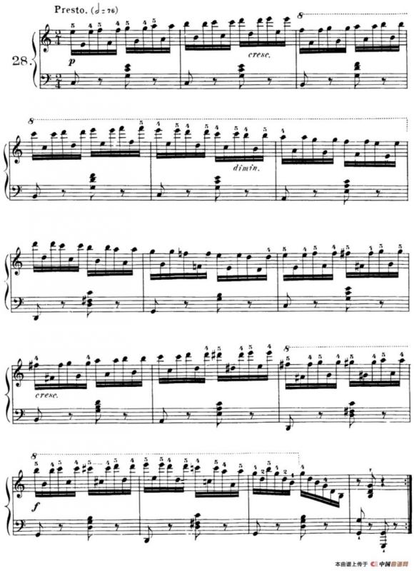 40首车尔尼Op.299钢琴快速练习曲（NO.28）