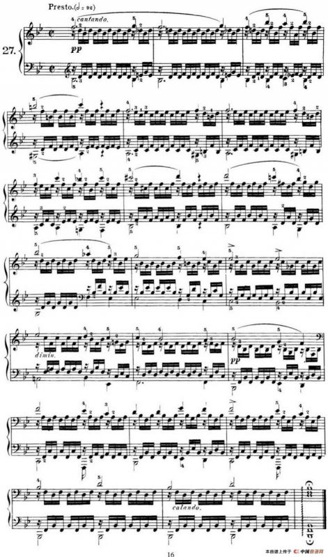 40首车尔尼Op.299钢琴快速练习曲（NO.27）