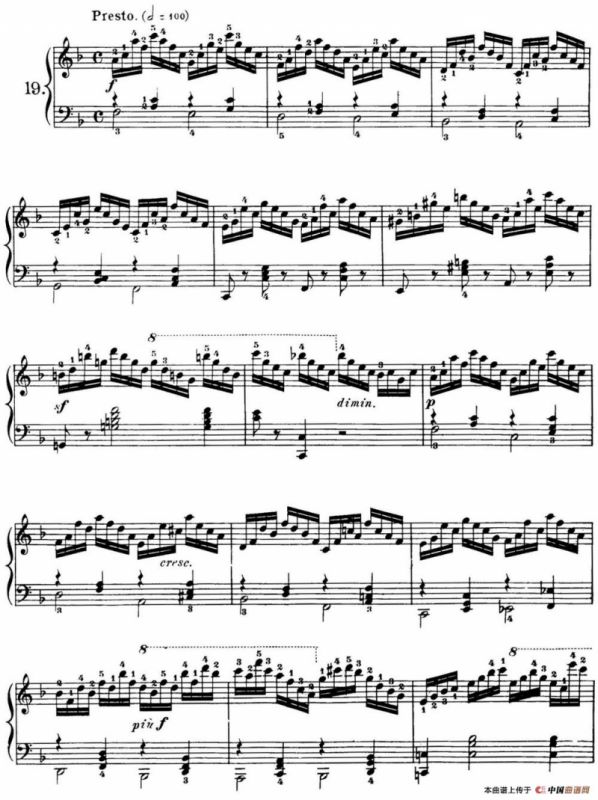 40首车尔尼Op.299钢琴快速练习曲（NO.19）