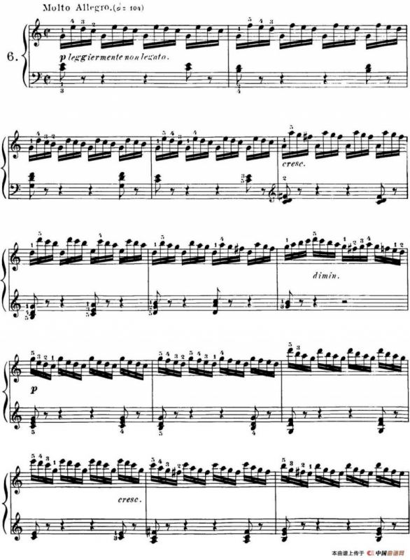 40首车尔尼Op.299钢琴快速练习曲（NO.6）