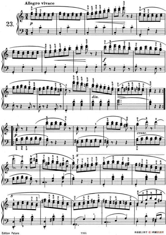 25首车尔尼Op.748练习曲（NO.23）