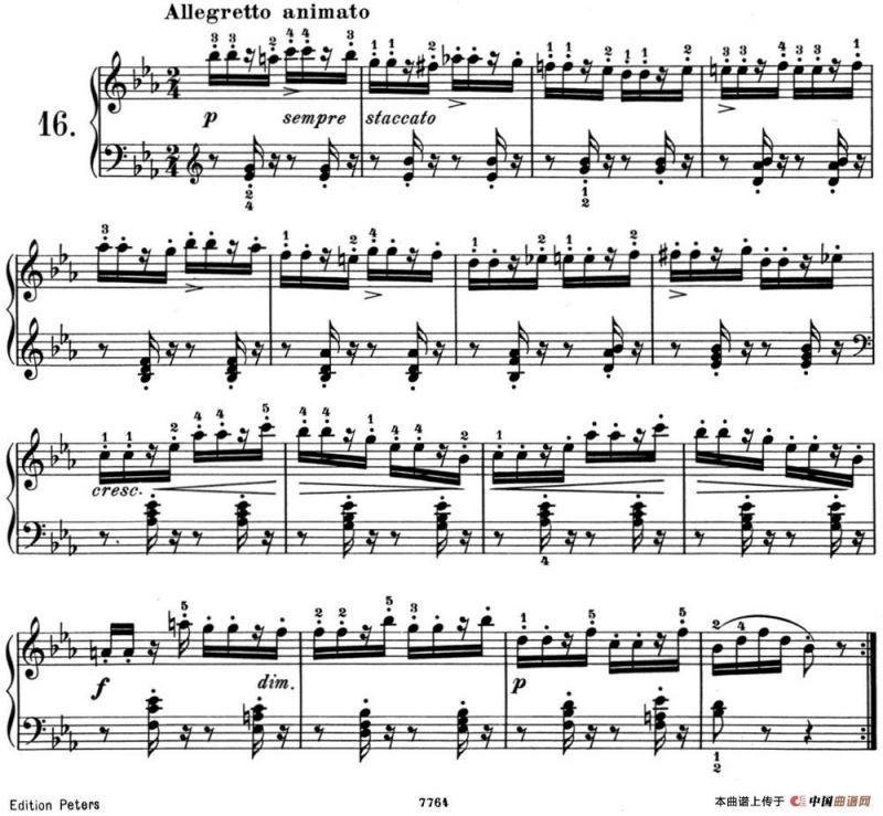 25首车尔尼Op.748练习曲（NO.16）