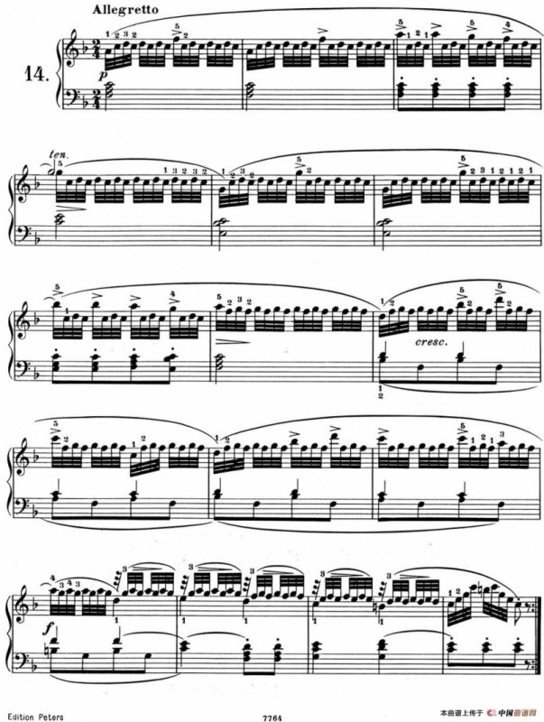 25首车尔尼Op.748练习曲（NO.14）