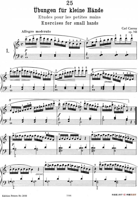 25首车尔尼Op.748练习曲（NO.1）
