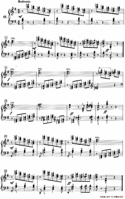 50首莱蒙钢琴练习曲 作品37（NO.49）