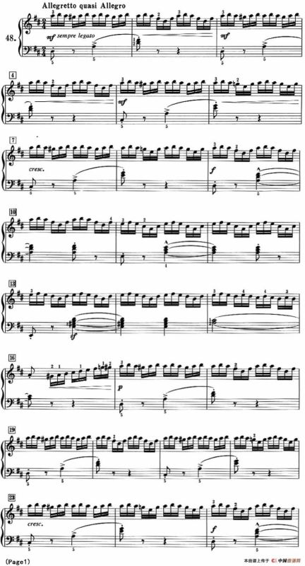 50首莱蒙钢琴练习曲 作品37（NO.48）