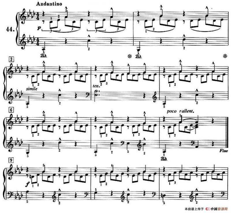 50首莱蒙钢琴练习曲 作品37（NO.44）