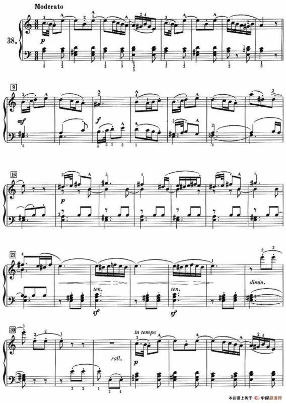 50首莱蒙钢琴练习曲 作品37（NO.38）