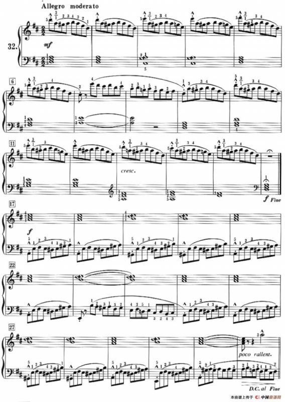 50首莱蒙钢琴练习曲 作品37（NO.32）