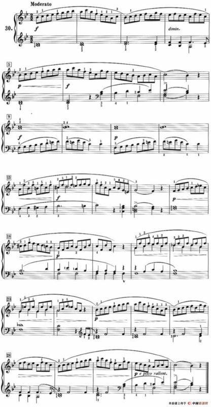 50首莱蒙钢琴练习曲 作品37（NO.30）