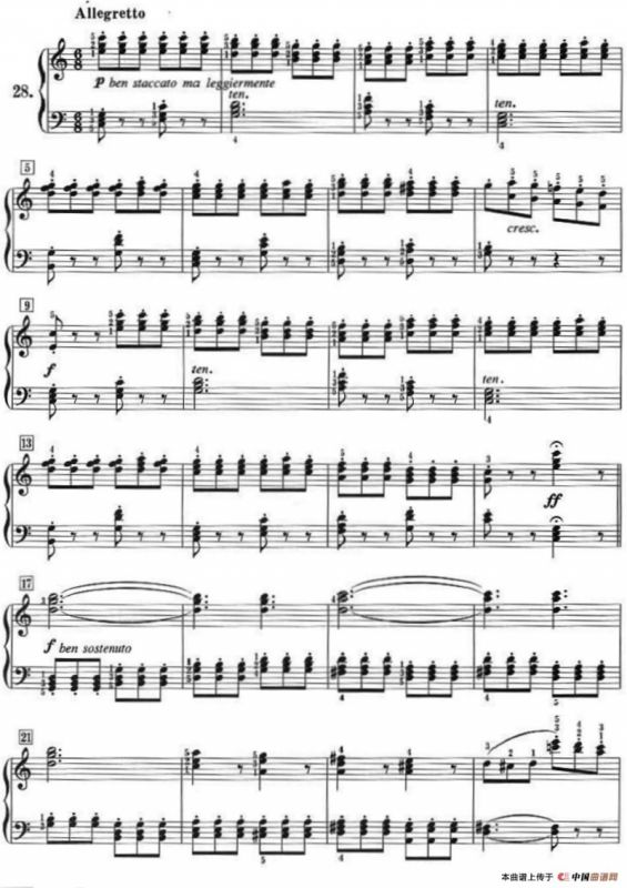 50首莱蒙钢琴练习曲 作品37（NO.28）