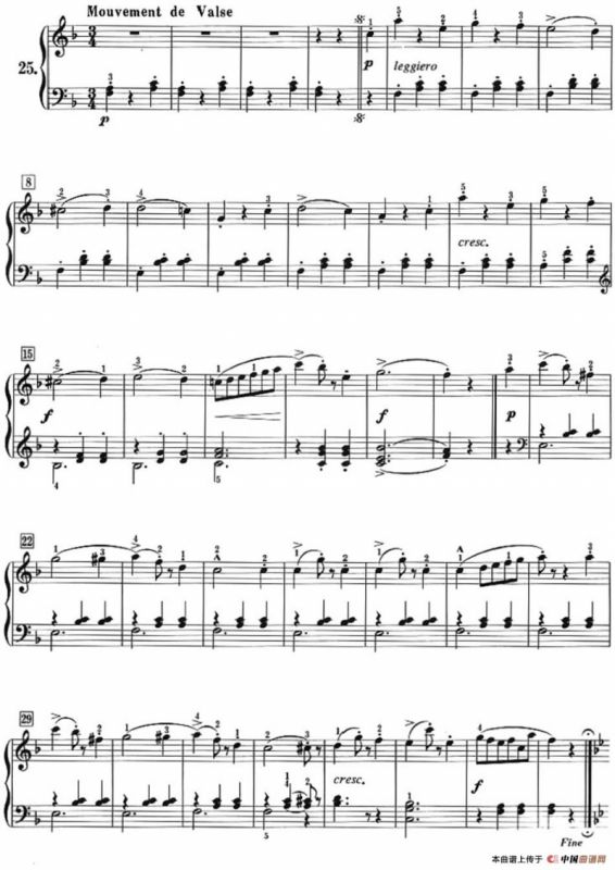 50首莱蒙钢琴练习曲 作品37（NO.25）