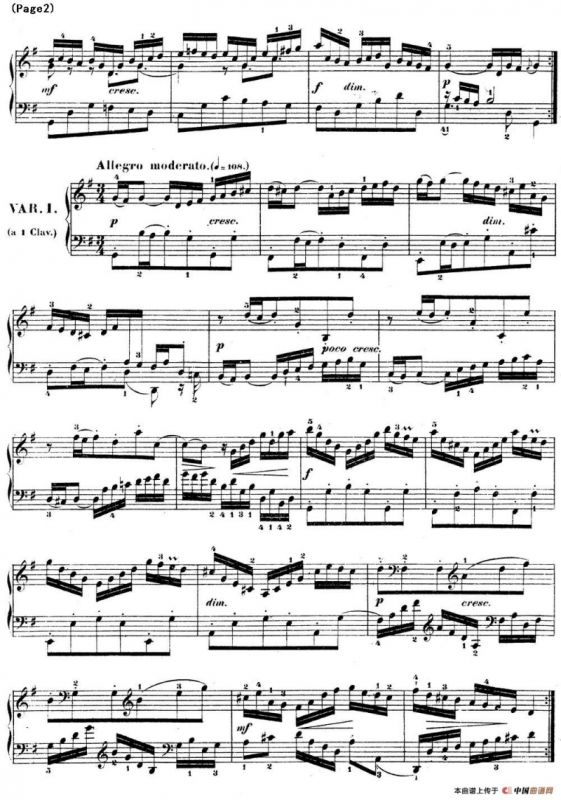 哥德堡变奏曲 巴赫 Goldberg Variationen BWV988