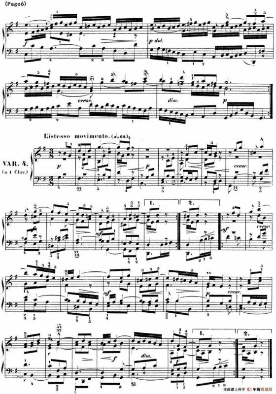 哥德堡变奏曲 巴赫 Goldberg Variationen BWV988