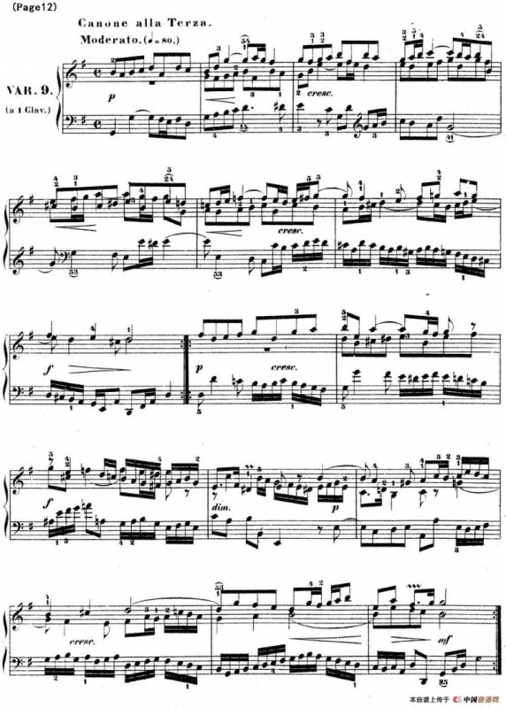 哥德堡变奏曲 巴赫 Goldberg Variationen BWV988