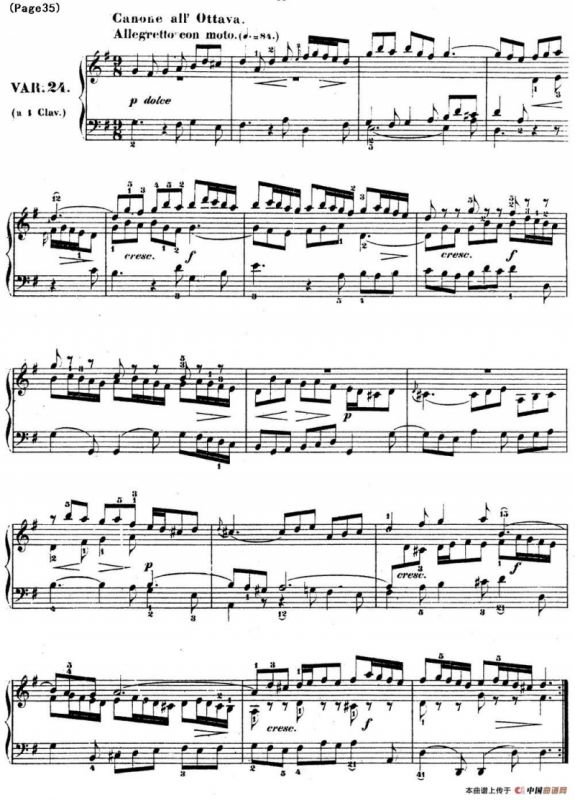 哥德堡变奏曲 巴赫 Goldberg Variationen BWV988