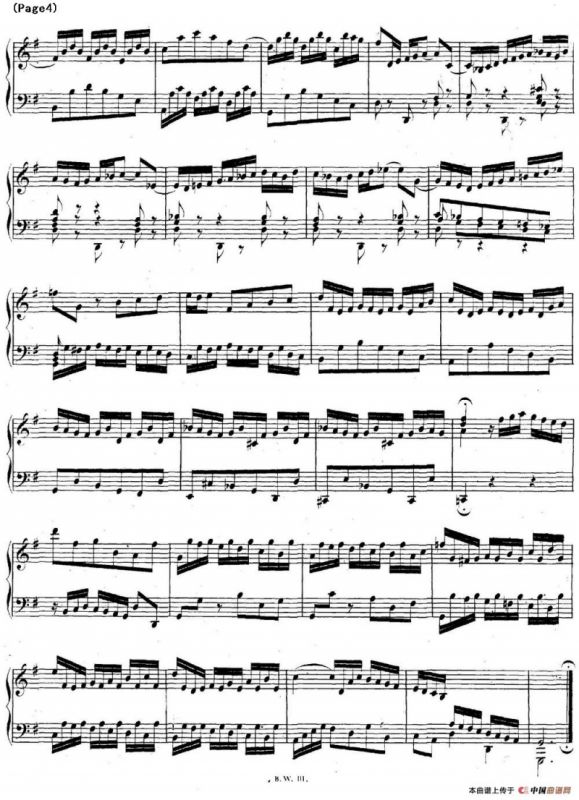 帕蒂塔6首德国组曲（No.5 G大调 巴赫 Partita G Major BWV 829）