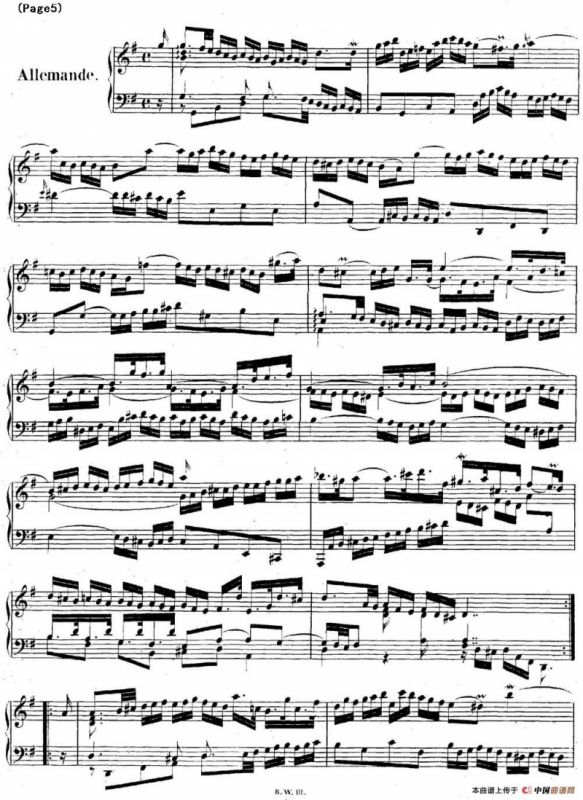 帕蒂塔6首德国组曲（No.5 G大调 巴赫 Partita G Major BWV 829）