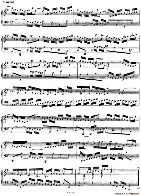 帕蒂塔6首德国组曲（No.5 G大调 巴赫 Partita G Major BWV 829）