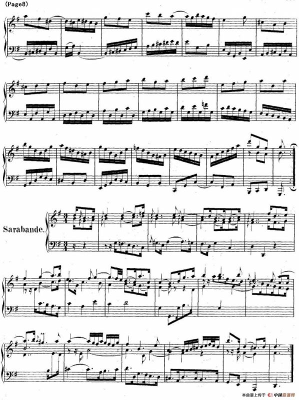 帕蒂塔6首德国组曲（No.5 G大调 巴赫 Partita G Major BWV 829）