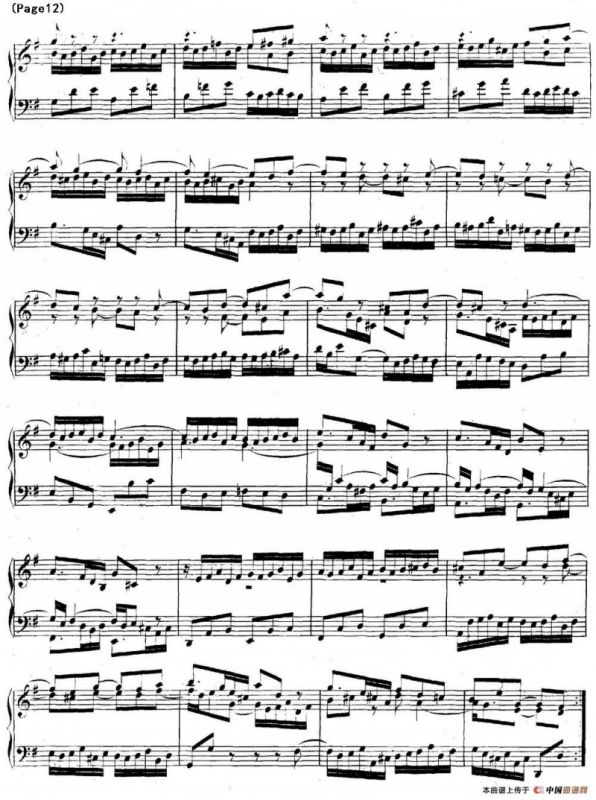 帕蒂塔6首德国组曲（No.5 G大调 巴赫 Partita G Major BWV 829）